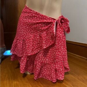 Red Shein skirt size M